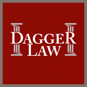 Dagger Law logo Red background