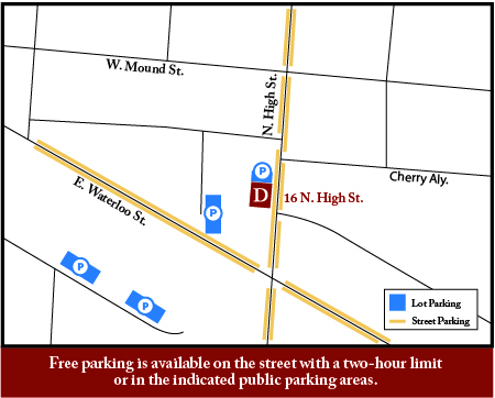 Canal Winchester location Parking Map 7 1/2 N. High Street 43110 Franklin County Ohio
